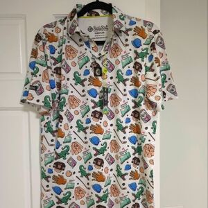 BirdieBoss HAPPY Gilmore White Medium Polo